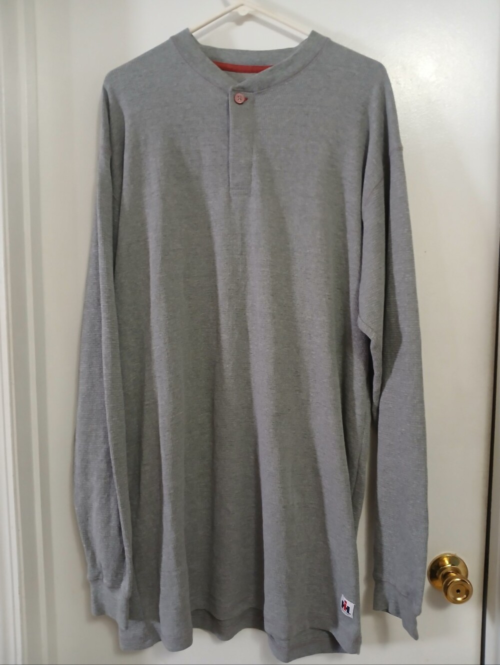 International Harvester Mc Cormick Farmall Henley Shirt XLT Heather Gray